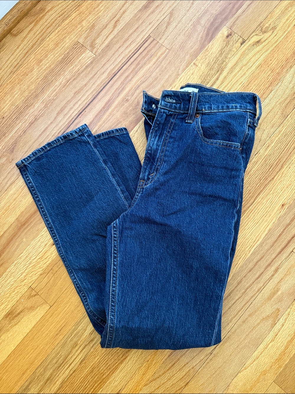 Abercrombie & Fitch Women's Dark Blue Straight Jeans